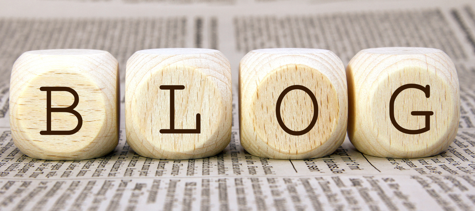 Set of blocks that spell out BLOG
